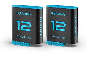 TQTHL 2-Stück Hero12 Akku 2580mAh Ersatzakkus Typ-C LED Dreikanal-Ladegerät für GoPro Hero 12 Hero 11 Hero 10 Hero 9 Black