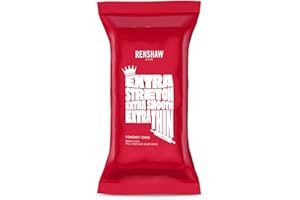 Renshaw White Extra Stretch, Smooth & Thin Fondant Icing, 1 kg (Pack of 1) - Ready to Roll Icing for Cakes