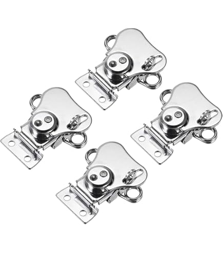 Set 4 Chiusure A Leva Per Cassetti E Scatole - Fermagli In Acciaio Nero Con Viti - Foto 2