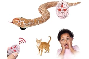 Foreverup - Serpente giocattolo telecomandato (cobra), ricarica USB, con lingua retrattile e coda oscillante, per bambini, animali domestici, feste, colore: arancione