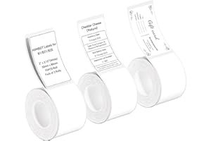 NIIMBOT 3 Rolls Label Maker Tape Thermal Paper Waterproof Labels Thermal Printer Labels with Self-Adhesive for B21/B1/B3S Label Maker 50×80 mm(White*3 Rolls)