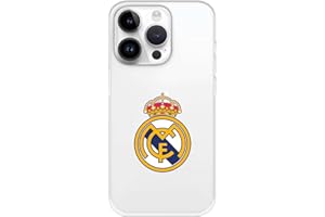 LA CASA DE LAS CARCASAS Funda para iPhone 15 Pro del Real Madrid Escudo Real Madrid tansparente para Proteger tu móvil. Carcasa de Silicona Flexible con Licencia Oficial Real Madrid