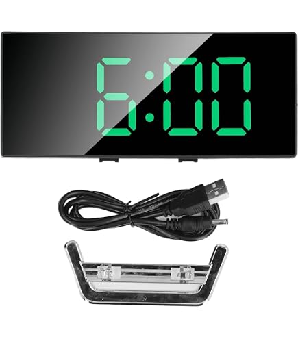 Criacr Réveil Numérique, Horloge Digitale avec Écran LED Affiche Température et Date, Réveils