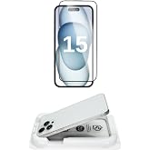 [KOLAY KURULUM] for Apple iPhone 15 ile uyumlu Parlak Extra HD Premium Safir Cam Ekran Koruyucu