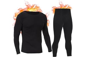 SIMIYA Mens Thermal Underwear Set, Thermal Base Layer Long Sleeves Long Johns Set, Fleece Lined Warm Tops Bottoms for Cold Winter