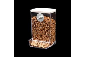 EMBHLITFE Automatyczny karmnik dla ptaków, zapobiegający rozlaniu, akrylowy pojemnik na nasiona, karmę dla ptaków, wiszący karmnik na nasiona, pojemnik, akcesoria do papugi kanarka, kakadu, zięby, papugi