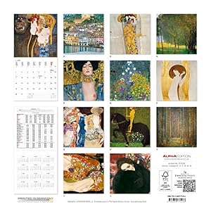 Alpha Edition 17.0128 Calendario da Muro "Gustav Klimt" 2017 30x30 cm