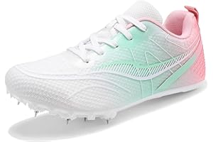 sekiueo Chaussures D'athlétisme Femmes Baskets Respirantes pour Course sur Piste Saut Sprint Pointes Chaussures De Sport