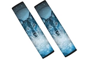 Showudesigns Galaxy Wolf - Fundas para cinturón de seguridad para asiento de coche, accesorios para camión, SUV, avión, protector de cojín para el cuello