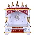 Kamdhenu art and craft Wood Home Temple (18 x 12 x 24 inch, Orange)