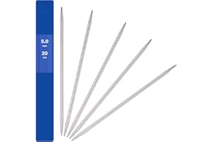 CUIDAKJ 5 Pezzi 5 mm Ferri Doppia Punta Maglia in Acciaio Inox Ferri Leggeri Principianti per Lavorare a Maglia Calzini,Cappelli Invernali,Polsini,Sciarpe,Guanti,Cardigan e Altri Prodotti Artigianali