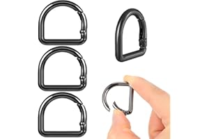 Oruola 4 Stück D Ringe 22mm Schwarz,D-Ringe Karabiner,Federhaken Clip für Geldbörse,Zinklegierung D-Ring Schlüsselanhänger für Taschenherstellung,Geldbörsenriemen,Rucksack Ersatz,Handtasche