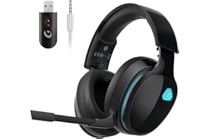 Gvyugke 2,4 GHz Wireless Gaming Headset für PC, PS4, PS5, Mac, Switch, Bluetooth Kabelloses Kopfhörer mit abnehmbarem Mikrofon mit Geräuschunterdrückung, 3,5 mm Kabelmodus für die Xbox-Serie
