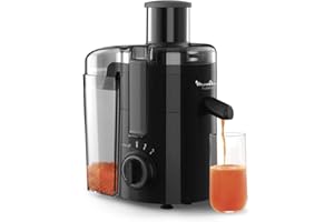 Moulinex Frutelia Plus Centrifugeuse, 950 ml, 350 W, 2 vitesses, Goulot 6 cm, Filtre inox, Compact, Jus maison de fruits et légumes JU370810, Noir