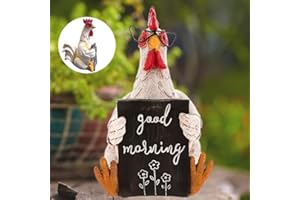 ODIWEN Figura de Pollo de Resina, Adorno de Escultura de Gallina, Estatua de Gallina Sentada, Decoración de Pollo para el Hogar