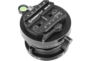 SUNWAYFOTO LB-90R+SDC-75 Testa di base di livellamento del treppiede a 360° con morsetto Arca Swiss, capacità di carico 25 kg