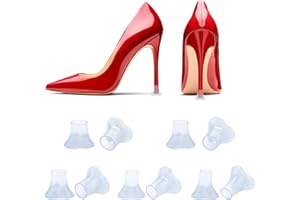 Bekecidi 5 paires de protections pour talons hauts, bouchons antidérapants pour talons, protections transparentes pour talons hauts, pour boue d'herbe, courses, mariages, occasions formelles