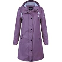 Manteau De Pluie Long Femme Imperméable - Taille 38 Vert - Capuche, 2 Ceintures, Doublure - Étanchéité 8000 Mm