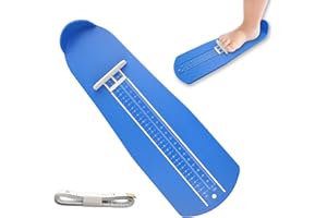 XUHN Medidor De Pies Niño Dispositivos De Medición De Zapato Medidores De Calzado Para Adultos y Niños 16 a 48 Regla De Medición De La Longitud Del Pie Con Cinta Métrica 1.5cm (Azul)
