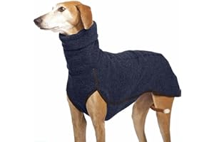 DTREEL Herbst Und Winter Warmer Windhund, Labrador, Schäferhund, Großer Hund, Kleidung, Rollkragenpullover, Pullover, Stretch-Fleece, Hundepullover, Weste, Haustierjacke, Mantel, Anzüge,Blau,4XL