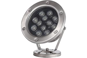 WZYJLYDS Faretto per Laghetto Subacqueo Illuminazione A Fontana A LED A Bassa Tensione 12V Impermeabile IP68 Acciaio Inossidabile Illuminazione Subacquea per Piscina, Fontana, Stagno(Bianco freddo,12W)