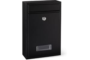 Amazon Basics låsbar brevlåda för väggmontering, slitstark, galvaniserat stål, 32,5cm (H) x 21,5cm (B) x 9,0cm (D)