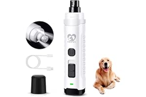 Casfuy Lima de Uñas Eléctrica para Perros con 2 Luces LED para Perros Grandes y medianos, Cortador de uñas eléctrico de 2 velocidades Mascotas, Herramienta Recargable el Cuidado y alisado de Patas