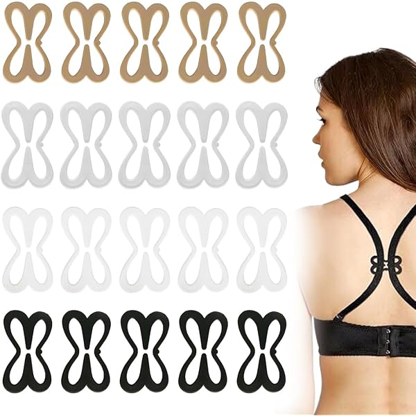 Lot De 9 Clips De Soutien-gorge Invisibles Type Libellule – Transparent, Peau, Noir – Pour Transformer Un Soutien-gorge En Dos Nageur, Anti-décolleté - 7