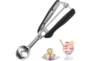 AGOGUE Eisportionierer Edelstahl 3,8 cm, Klein Eislöffel Portionierer mit Auslöser, 304 Edelstahlmaterial, Edelstahl Eisportionierer Ice Cream Scoop für Eiscremekugel Fruchtfleisch und Melonenkugel