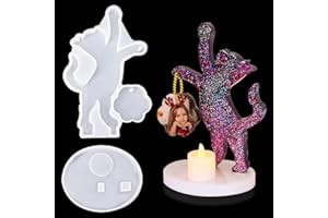 Zayookey Candle Holder Resin Mould Cat Tealight Holder Silicone Mould DIY Candlestick Epoxy Resin Casting Mould for Party Dinner Coffee Table Wedding Decoration Resin Art Gift