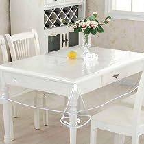 Tovaglia In Cristallo PVC Trasparente 140x240 Cm – Impermeabile E Facile Da Pulire, Colore Tortora - 4