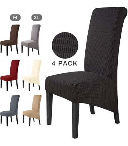 Housse De Chaise Impermeable Housses De Chaise Zerci XL En Cuir Synthétique - Imperméables Et Anti-taches, Gris Moderne Protection Chaise Dossier Haut