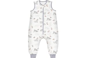 LILBESTIE Sleeping Bag with Feet, 1.5 TOG Baby Sleeping Bag with Legs Cotton Toddler Wearable Blanket 2-3 Years - Tiger L