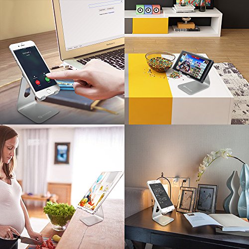 Multi-Winkel Handy StÃ¤nder, Wsiiroon Phone StÃ¤nder, Halterung, Handy Halter fÃ¼r iPhone, iPad, Samsung Galaxy, Kindle, Huawei P8 P9 P10 / Lite, Honor 6X 8 und alle anderen Tabletten Telefone - Silber