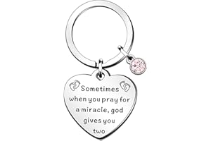 QMVMV Twin Mum Gifts Keyring Mum of Twins Gifts New Mum Gifts Christmas Birthday Gifts Mothers Day Gifts for Twin Mum