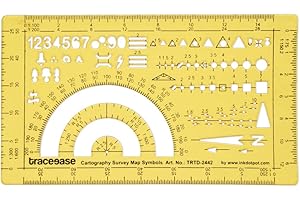 Traceease Map Drafting Cartography Survey Map Symbols Template Drawing Stencil,Designing Template Measuring Ruler