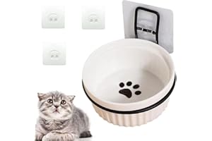 LSUO BAOFU Cuenco Cerámico del Gato,Cuenco de cerámica para Comida y Agua con Estructura de Metal Cachorros,Comedero Perro Gato, Gatos y Perros pequeños（B）