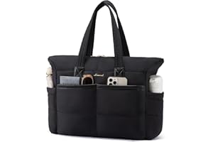 LOVEVOOK Handtasche Shopper Tasche Damen, 15,6 Zoll Puffer Laptoptasche Leicht Laptop Arbeitstasche Groß, Wasserdichte Tote Bag Schulhandtasche Women, Aktentasche Bürotasche für Arbeit, Schule, Reisen