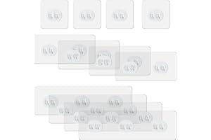 WLLHYF 12 szt. samoprzylepnych haczyków prysznicowych, zamiennik, przezroczysta, mocna listwa haczykowa, wodoodporna, bez wiercenia, organizer do uchwytu na mydło, stojaki kuchenne, półki narożne