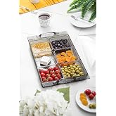 ews Acrylic Baroque Smoked 6 Compartment Single Lid Large Breakfast