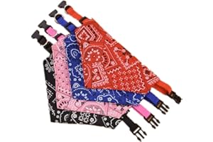VOMONO 4 Pcs Dog Bandanas Scarf Collar Triangle Towels Adjustable Washable Neckerchief for Small Medium Breed Dogs