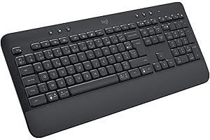 Logitech Signature K650, Clavier sans fil Ergonomique Entier avec Repose-Poignets, BLE Bluetooth, USB Logi Bolt, Touches Silencieuses Pavé Numérique, Compatible PC/Windows/Mac, AZERTY Français - Gris