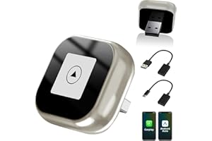NAWCHEDO Adattatore 2 In 1 Wireless Carplay E Android Auto, Mini Carplay Aggiornato 2025, Converte Da Cablato A Wireless, Plug & Play, Connessione Automatica, Compatto, Per Iphone E Android (Perla Nichel)