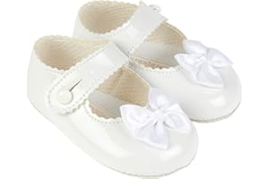 EARLY DAYS Baypods, Baby Shoes for Girls, Soft Soled Pre Walker Shoes, Soft Faux Leather Baby Shoes, Made in England