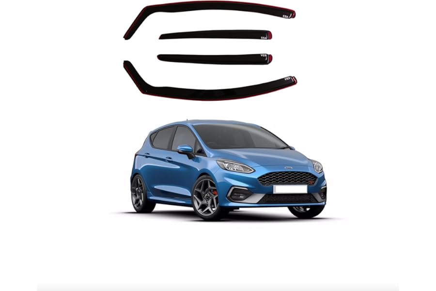 London Auto Style Wind-Sun-Rain Deflector Compatible with FORD FIESTA MK8 2017 Onwards 5 Doors 4 Pieces In Channel Fitment Dark Tinted