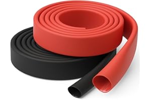YAMXIN Gaine thermorétractable 12,7 mm de diamètre, 3:1 avec colle, double paroi, imperméable et résistante à l'abrasion - 2 m rouge et 2 m noir