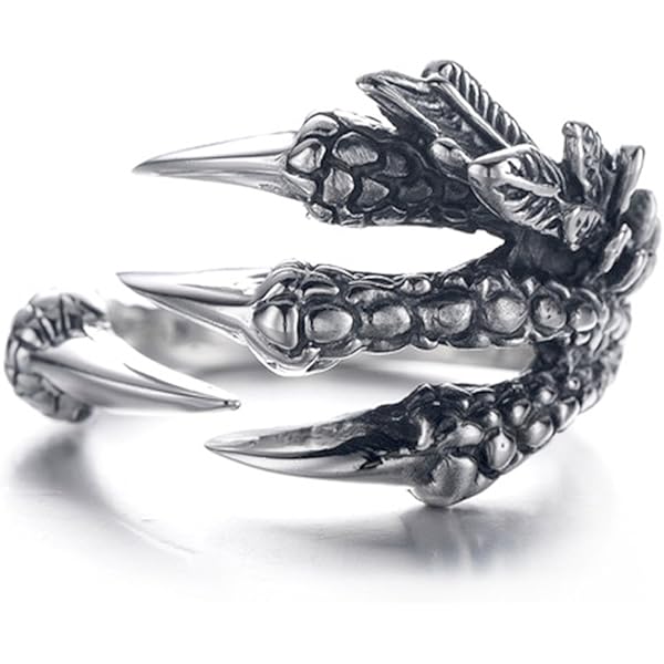Auriselle Heren Viking Ring Verstelbare Ring met Draak Slangenpatroon, open Retro Punk Hip Hop Gothic Sieraden, Unisex Vintage, Verjaardags-/kerstcadeau voor heren jongens dames