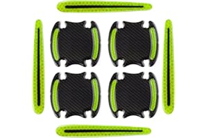 XIKSJW 8 Pezzi Universale 3D in Fibra di Carbonio Auto Maniglia della Porta Auto Vernice Protezione AntiGraffio Adesivo per Maniglia della Porta Auto Copertura AntiGraffio Pellicola Protettiva-Verde