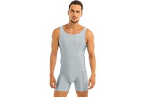 YiZYiF Tuta Intera Corta da Uomo Jumpsuit Body da Uomo Leotard Bodysuit Tuta da Ginnastica Unitard Catsuit Senza Minica Leggings Underwear Sportwear Allenamento Running