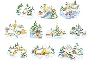 ‎IDEEN MIT HERZ Ideen mit Herz 3-D Motive, ausgestanzt, ca. 7-10 cm, 10 Stück im Beutel | Bilder zum Basteln & Dekorieren | Grußkarten selber machen | Bildmotive für Scrapbooking & DIY-Deko (Winter Idylle)